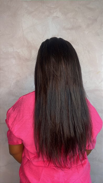 Peruca Prótese Lace 5x5 Cabelo Humano Liso Gloc costas