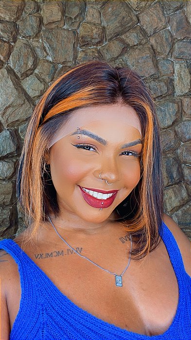 Peruca Lace Front Cabelo Humano Nádia F2/30 detalhe frontal