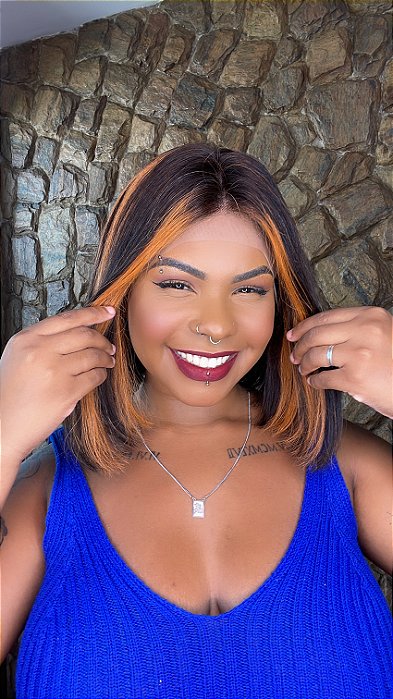 Peruca Lace Front Cabelo Humano Nádia F2/30 caimento e movimento