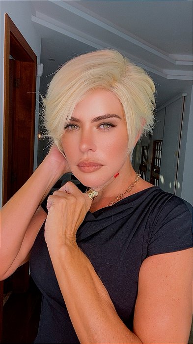 Peruca Lace Front Cabelo Humano Pixie Gabi Loiro