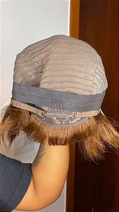 Peruca Lace Front Pixie Gabi Castanho 4 acabamento interno