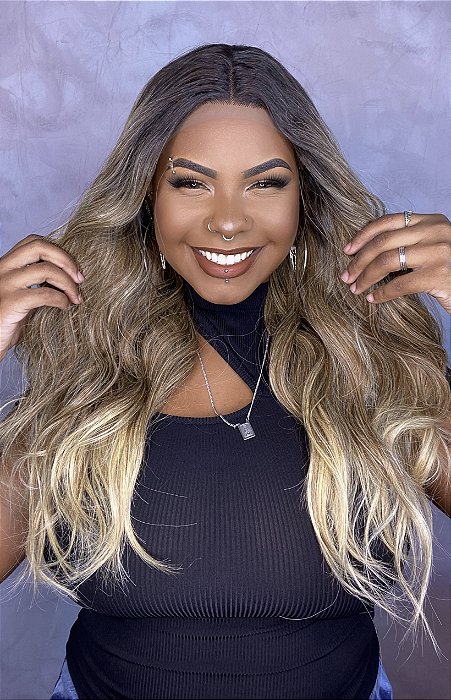 Peruca Lace Front Fibra Orgânica Joyce Loiro 12/613A
