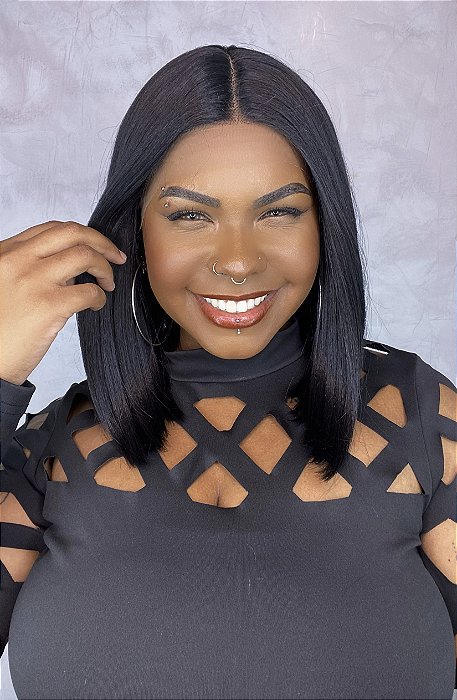 Peruca Lace Front Fibra Premium Edgy