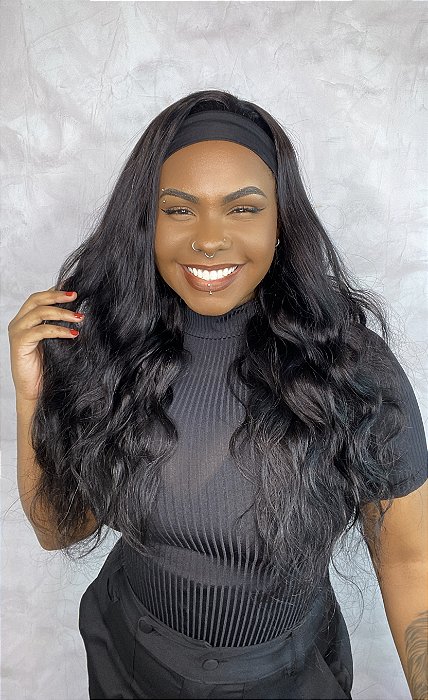 Peruca Cabelo Humano Headband 60cm