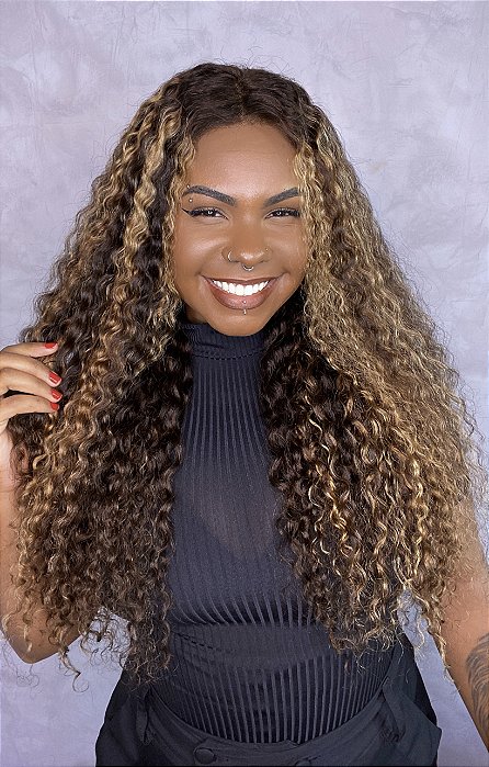 Peruca Lace Front Cabelo Humano Cacheado Ivy