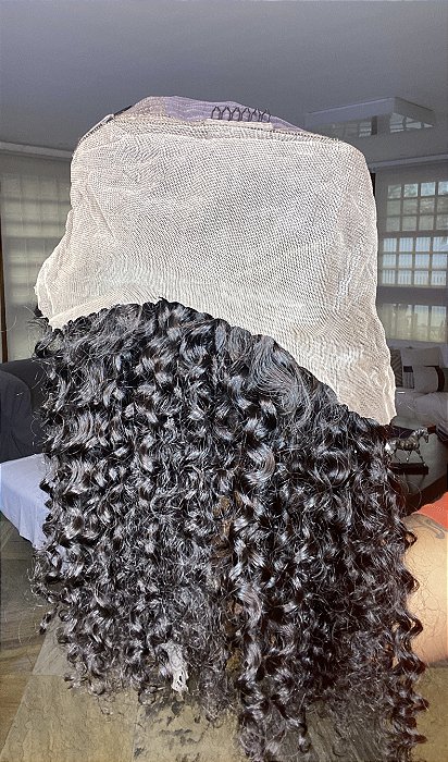 Peruca Lace Front Cabelo Humano Cacheado Mariele parte interna