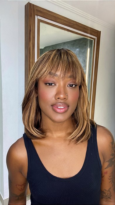 Peruca Cabelo Humano Mariana Lux Mechas F2/10