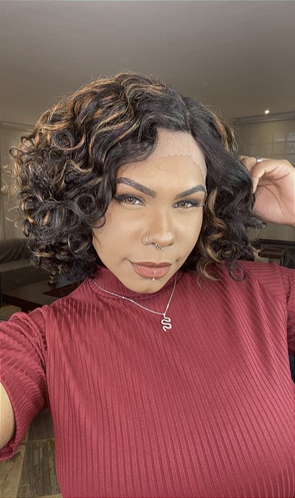 Peruca Lace Front L part Cabelo Humano Sofia Lux Mechas F2/30B