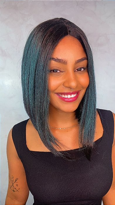 Peruca Lace Front Fibra Premium Kandle Green
