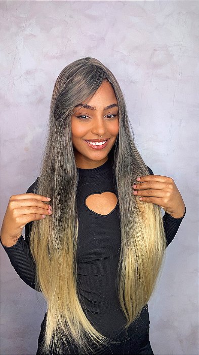 Peruca fibra futura Juliana Ombré Loiro 16/28