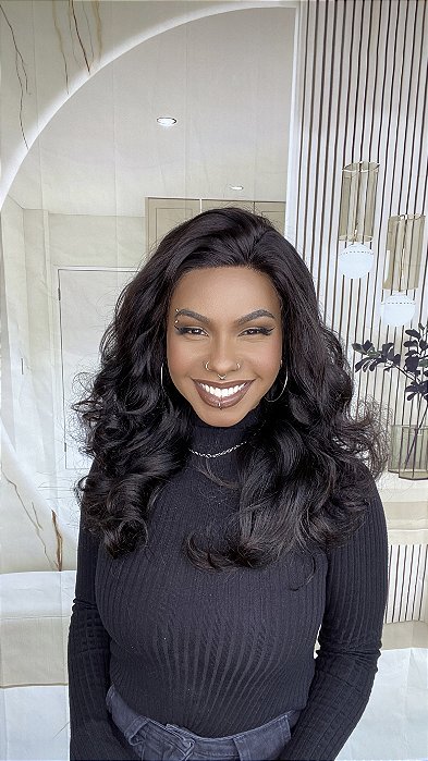 Peruca Lace Front Cabelo Humano Ondulado Elis