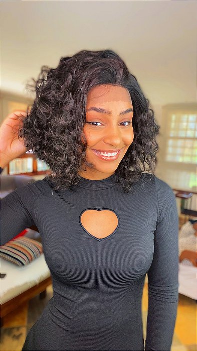 Peruca Lace Front Cabelo Humano Cacheado Paty