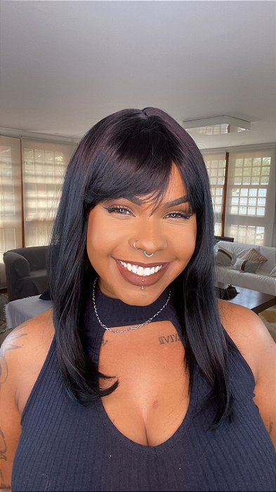 Peruca Fibra Futura Adele Preta