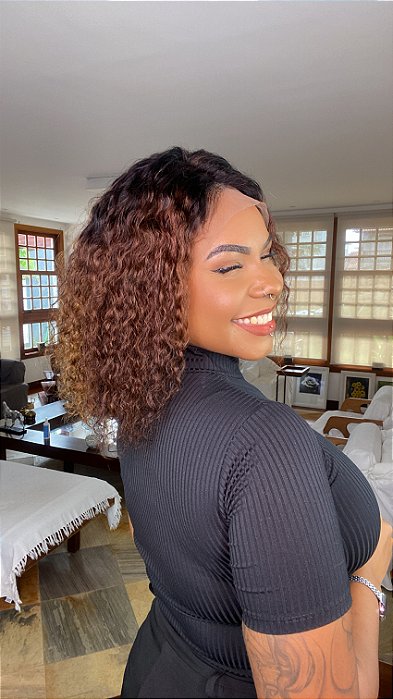 Peruca Lace Front Cabelo Cacheado Juliane lateral