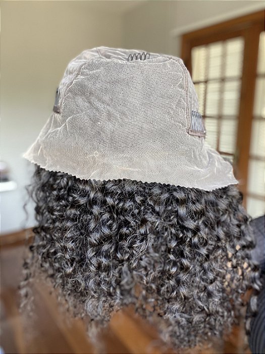 Parte interna da Peruca Lace Front Cabelo Humano Cacheado Iza