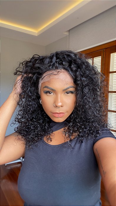 Peruca Lace Front Cabelo Humano Cacheado Ethan