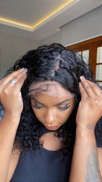 Peruca Lace Front Cabelo Humano Cacheado Ethan lateral