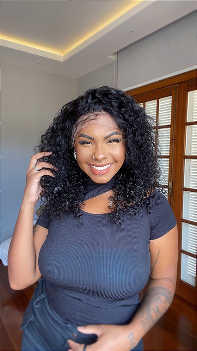Peruca Lace Front Cabelo Humano Cacheado Ethan detalhes