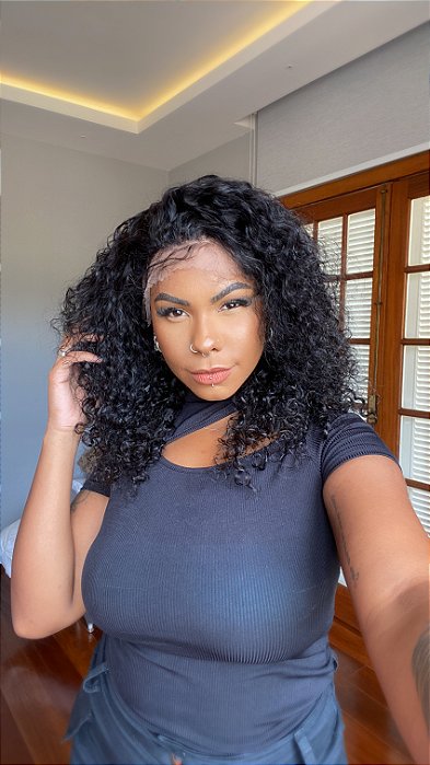 Peruca Lace Front Cabelo Humano Cacheado Ethan caimento