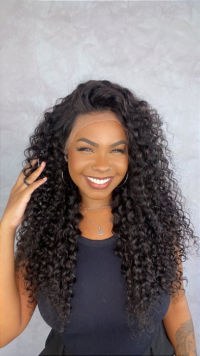 Peruca Lace Front Cabelo Humano Cacheado Sula
