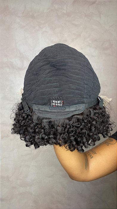 Detalhe da estrutura interna da Peruca Lace Front Afro Bianca