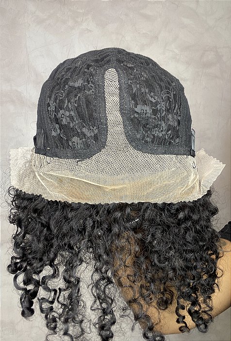 Parte interna da touca da Peruca Lace Front Afro Bianca