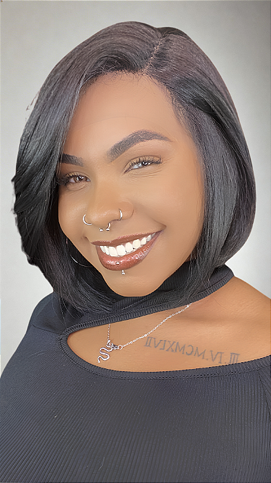 Lace Front HD Fibra Premium Virgo Preto 1B lateral