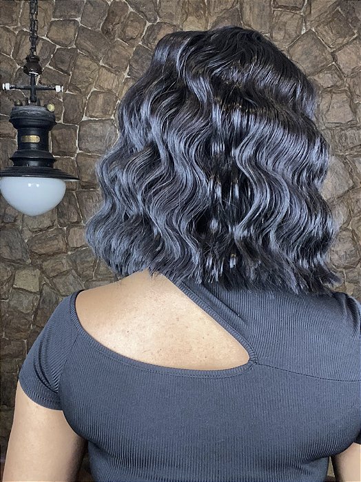 Lace Front HD Fibra Premium Tidal Deep Wave 1B vista de costas
