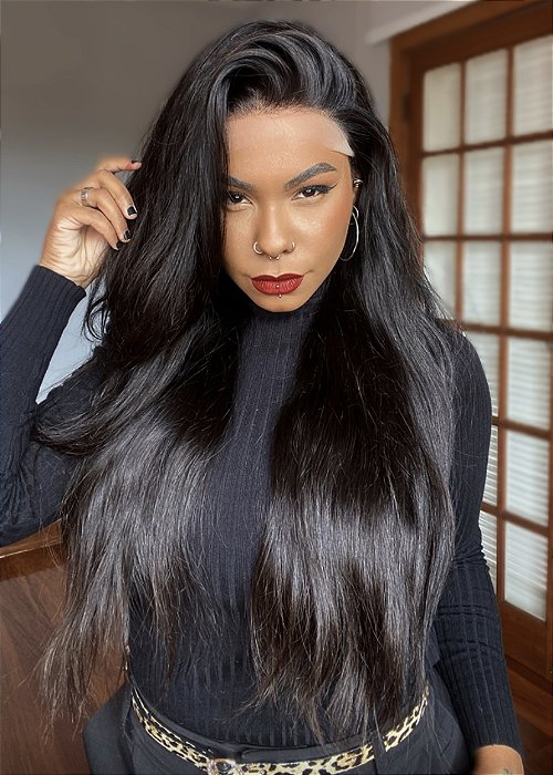 Peruca Lace Front Cabelo Humano Glenda caimento frontal