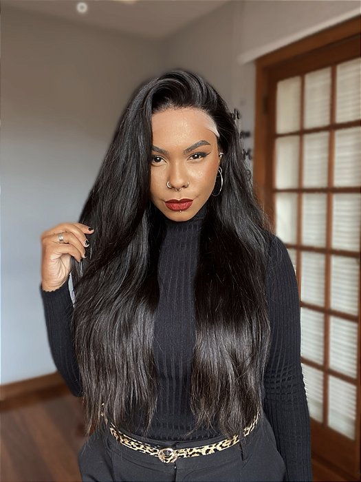 Peruca Lace Front Cabelo Humano Glenda movimento dos fios