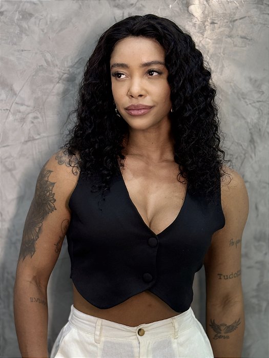 Peruca Lace Front Cabelo Humano Cacheado Eunice