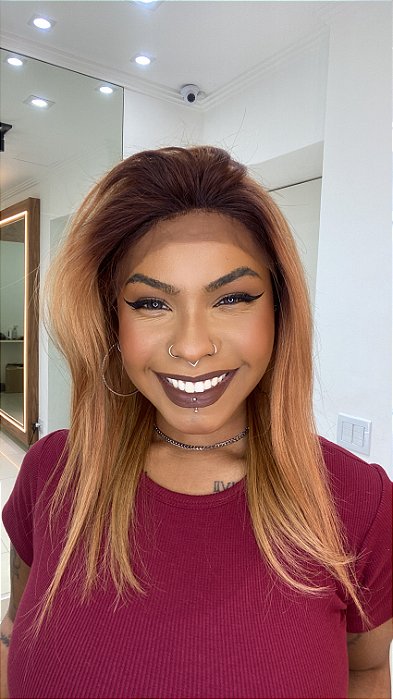 Peruca Lace Front Sarah 1B/27 resultado natural