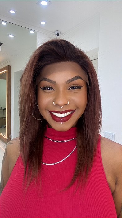 Peruca Lace Front Sarah 1B/33 detalhe frontal