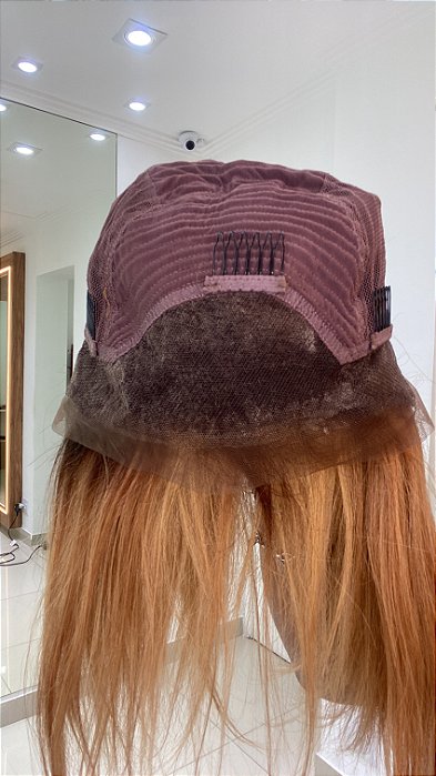 Peruca Lace Front Emma Ombré Loiro parte interna