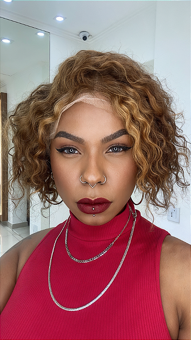 Peruca Lace Front Cabelo Humano Manuela loiro mechas