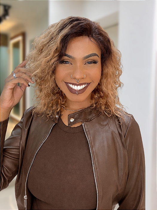 Peruca Lace Front Cabelo Humano Grace Ombré Loiro 1B/27