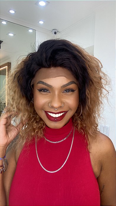 Peruca Lace Front Cabelo Humano Grace Ombré Loiro 1B/27
