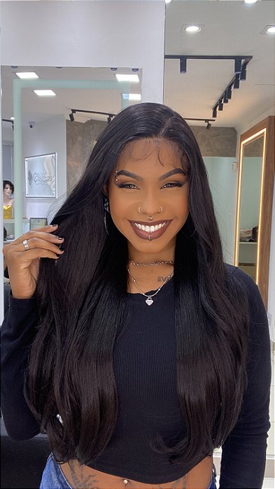 Peruca Lace Front Fibra Orgânica Lisa Carina HD