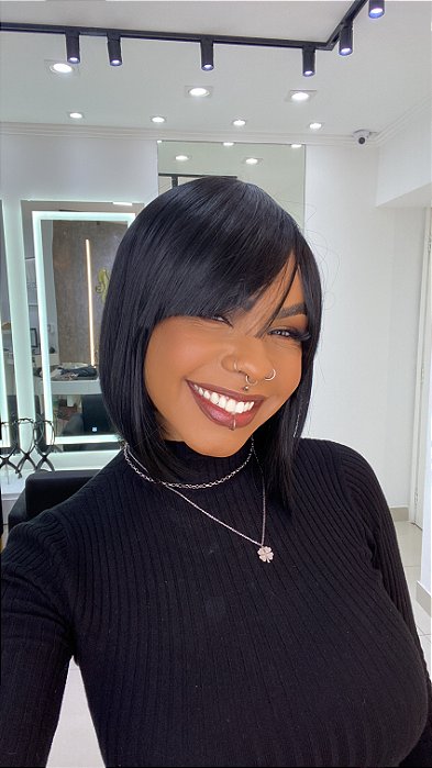 Peruca Fibra Orgânica Chanel Lina Preta