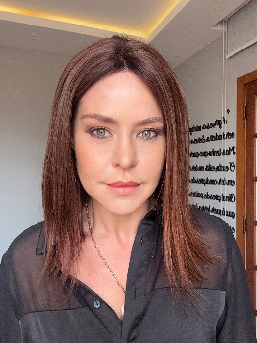 Peruca Lace Front Brown Velvet detalhe frontal