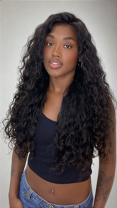 Peruca Lace Front Cabelo Humano Cacheada Longa Iza