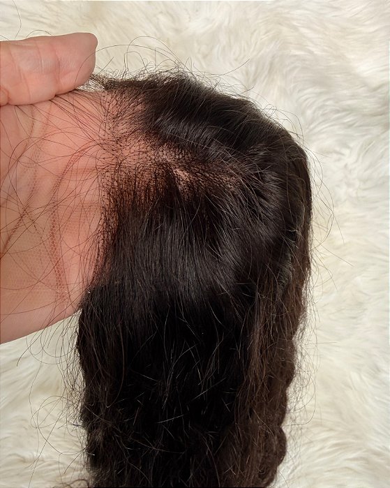 Toupee- Topo 1 capilar cabelo humano realista ondulado