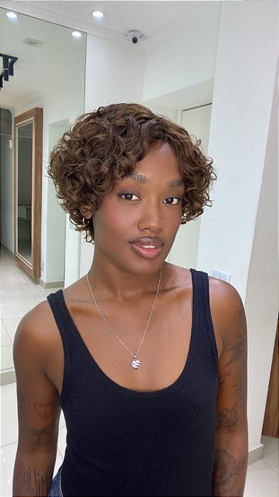 Peruca Cabelo Humano Cacheado Alice cor 4 9042