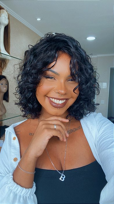 Peruca Cabelo Humano Maitê Premium Castanho Escuro