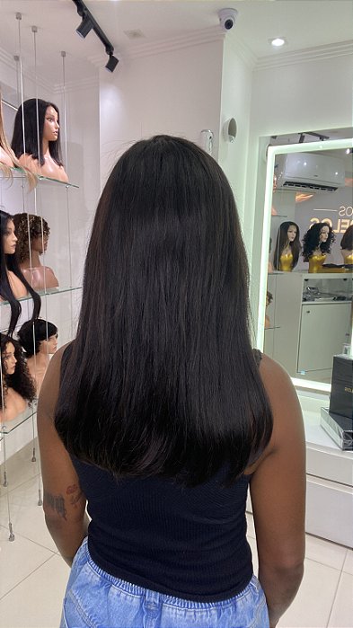 Peruca Lace Front Cabelo Humano Melia costas