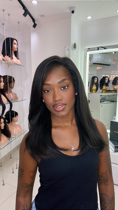 Peruca Lace Front Cabelo Humano Melia caimento