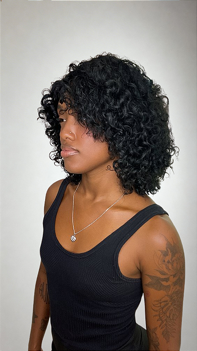Peruca Fox Water Preto 1B vista lateral