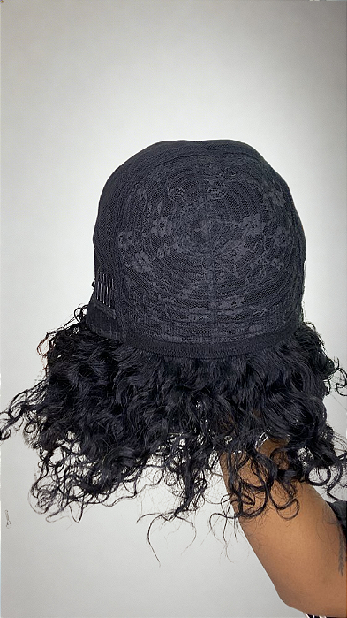 Peruca Fox Water Preto 1B caimento nas costas