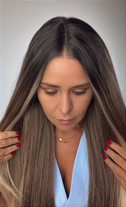 Lace Paisley loira detalhe da raiz