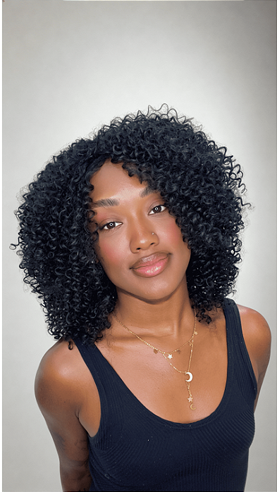 Peruca Biofibra Cacheada Nimiane Preta 1B